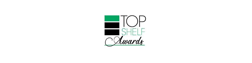 The logo for the top shelf awards is green and black.