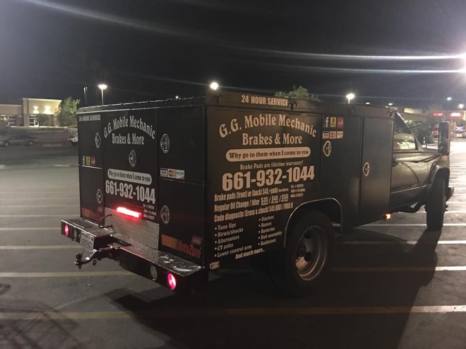 Black mobile mechanic truck with 