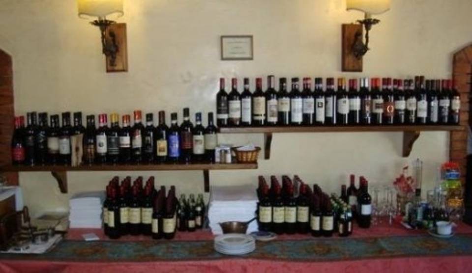 bottiglie di vino presenti nel ristorante