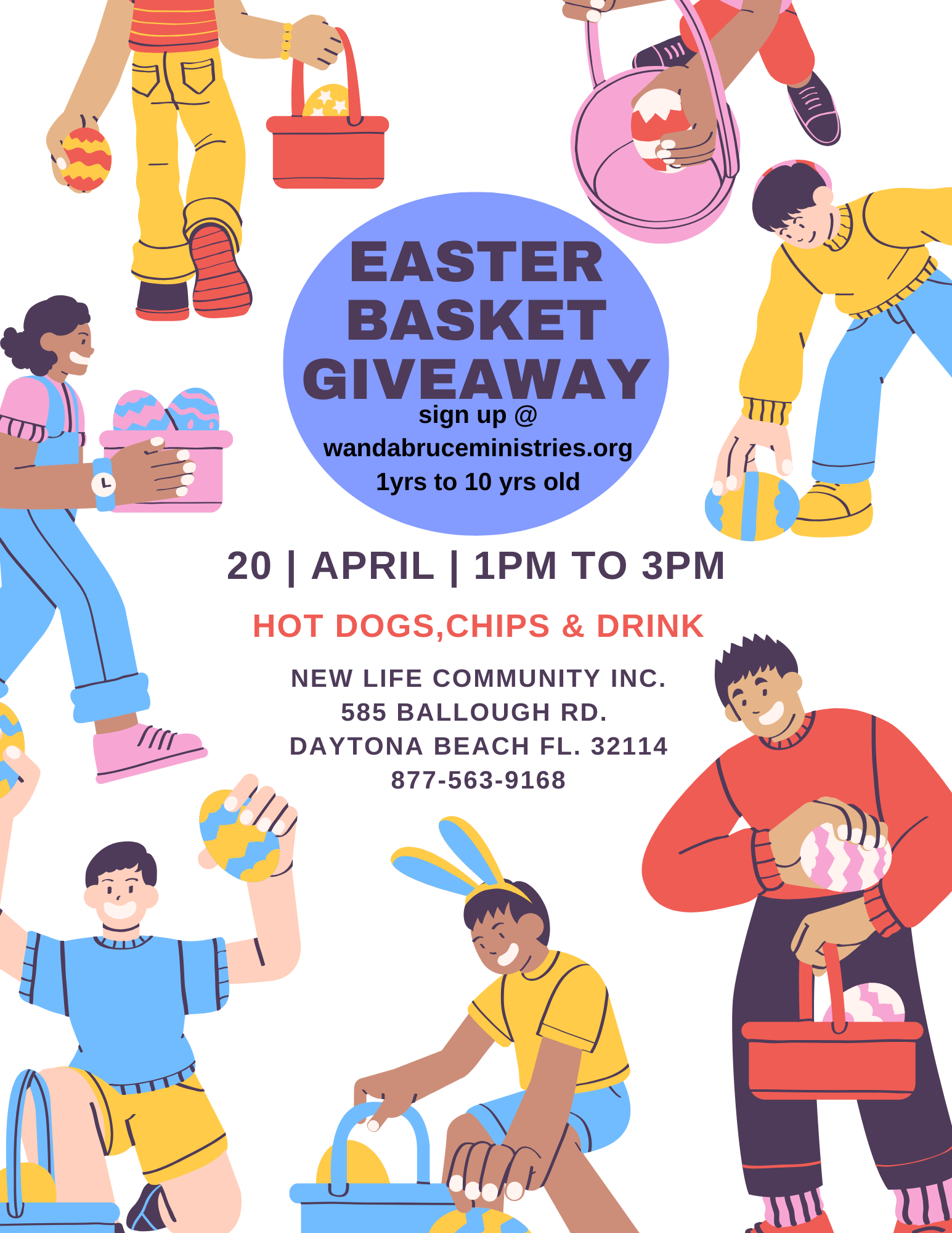 A poster for an easter basket giveaway on april 20th