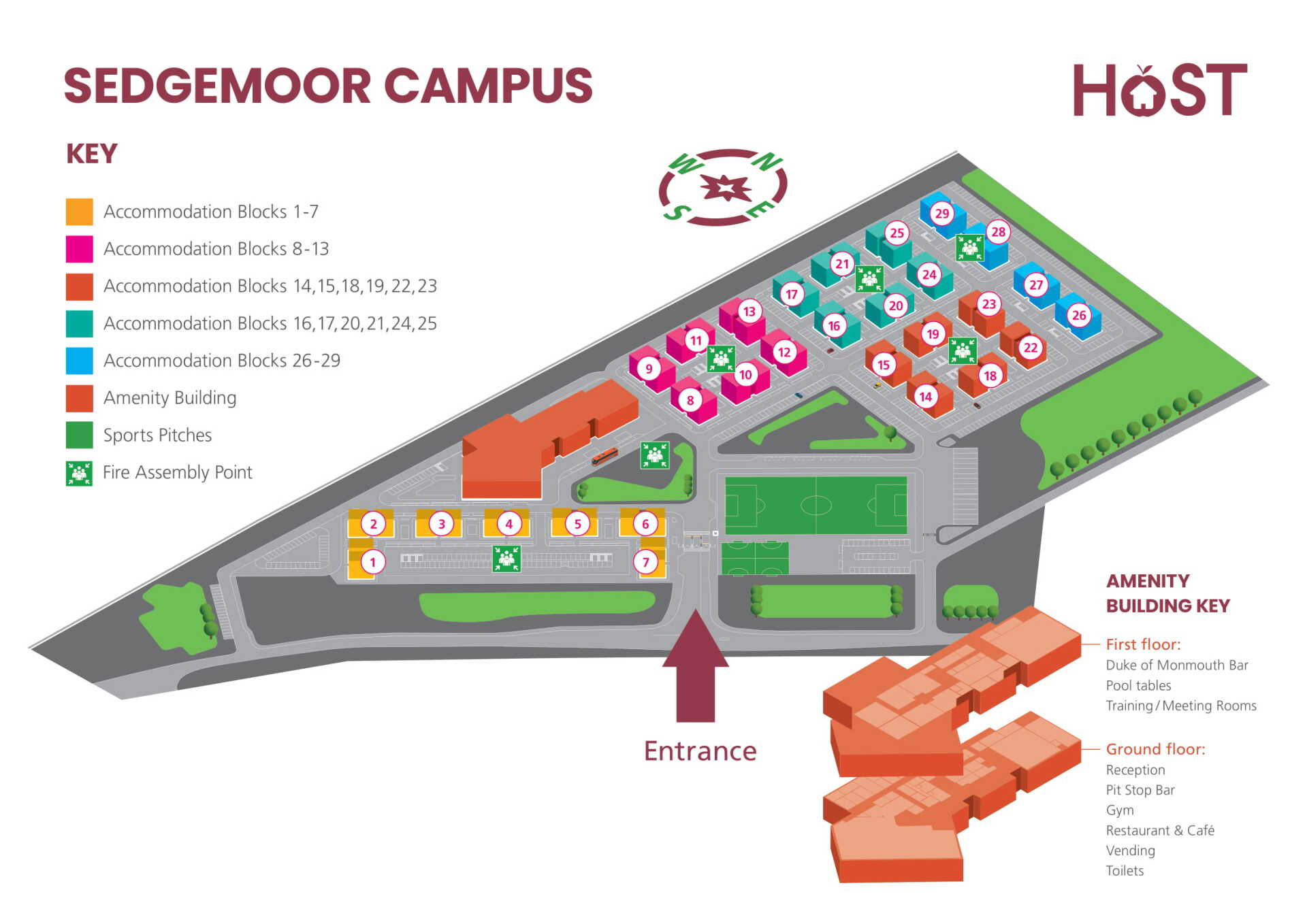 HOST Somerset | Sedgemoor Campus Map