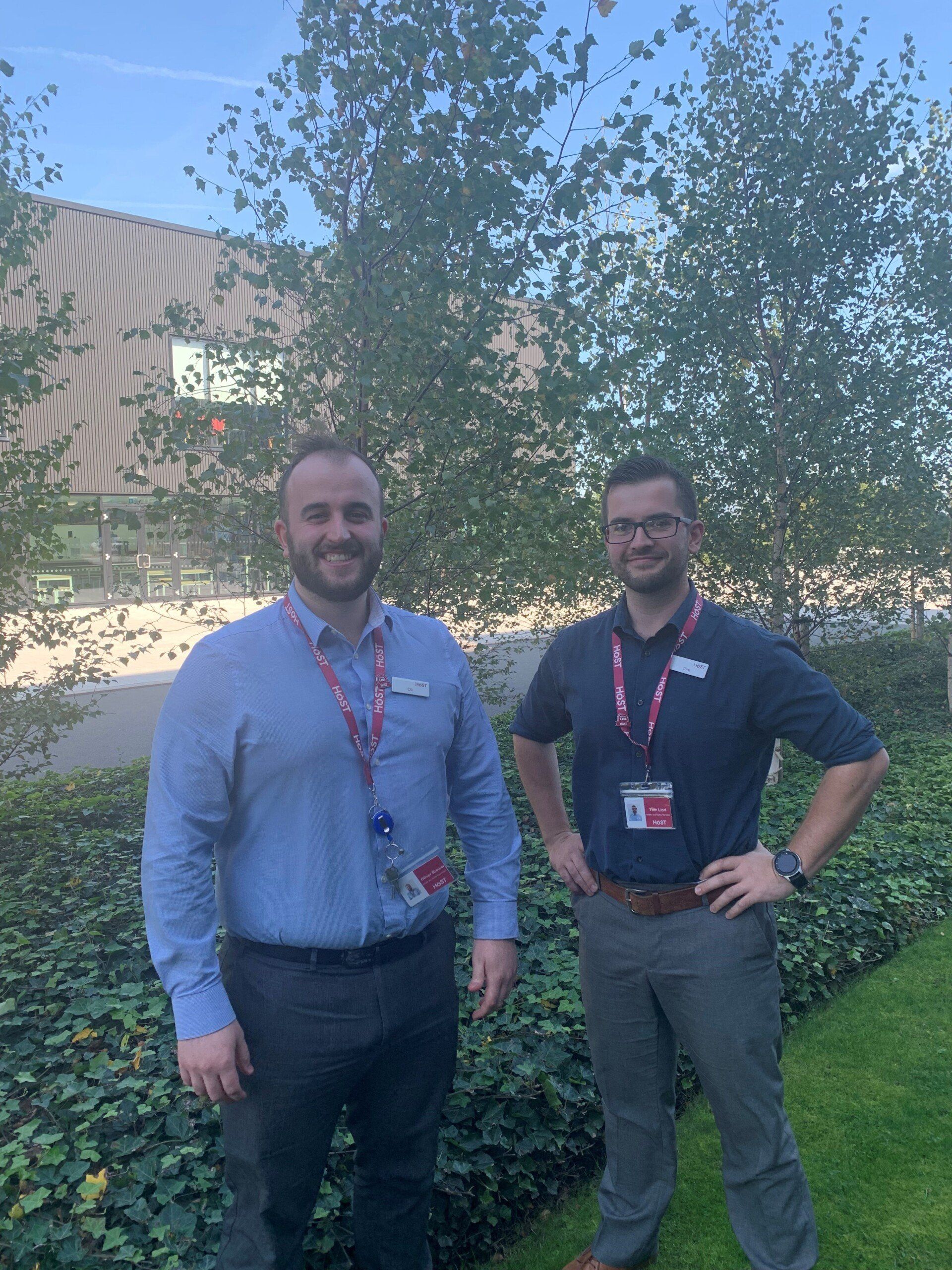 Oliver Brewer, Health and Safety Coordinator & Tom Lind, Health and Safety Manager, based on Hinkley Campus and Sedgemoor Campus