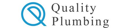 A blue and white logo for quality plumbing