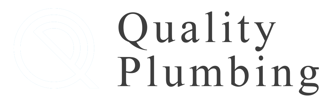 A blue background with the word quality plumbing on it