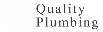 A blue background with the word quality plumbing on it
