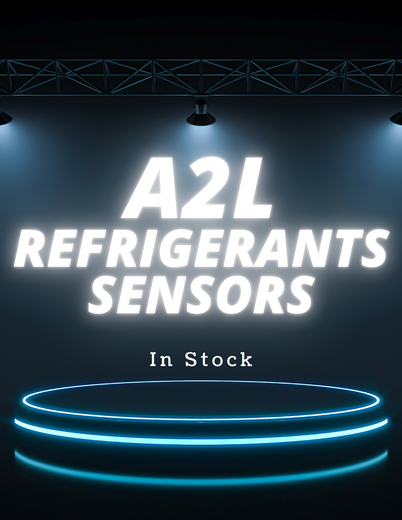 A2l refrigerant sensors are in stock on a stage.