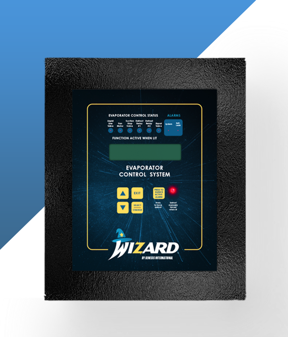 A wizard control panel with a blue and white background