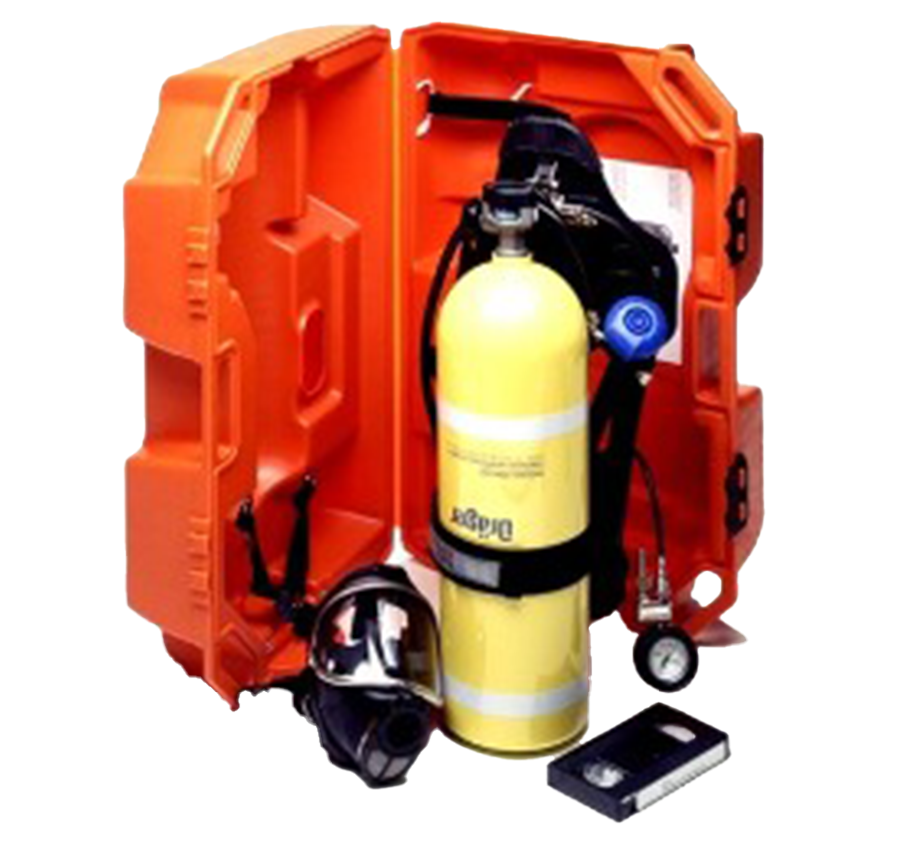 A yellow cylinder with the word dräger on it