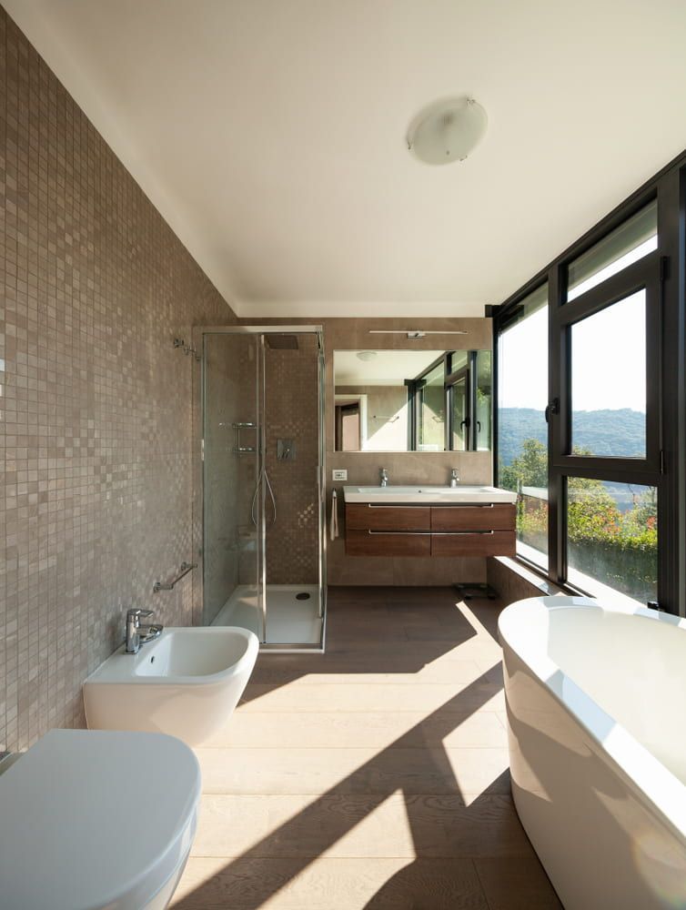 Bathroom with Large Windows — Shower Drains in Taree, NSW
