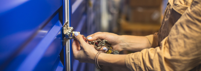 Unlocking a Self storage Door