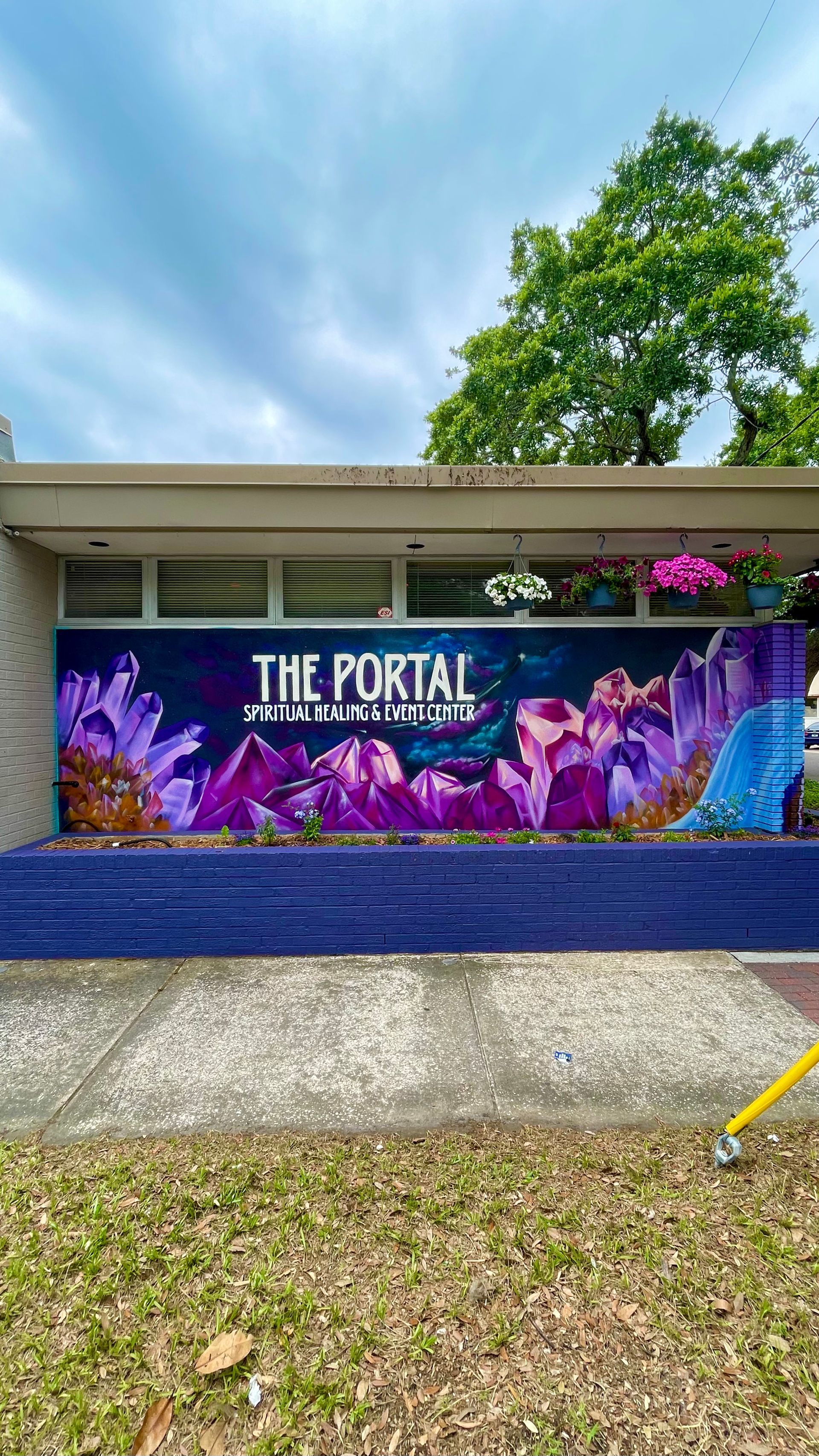 Spray Painted mural located at The Portal in Riverside 5 Points Jacksonville, Florida. Features mystical crystals and gemstones.