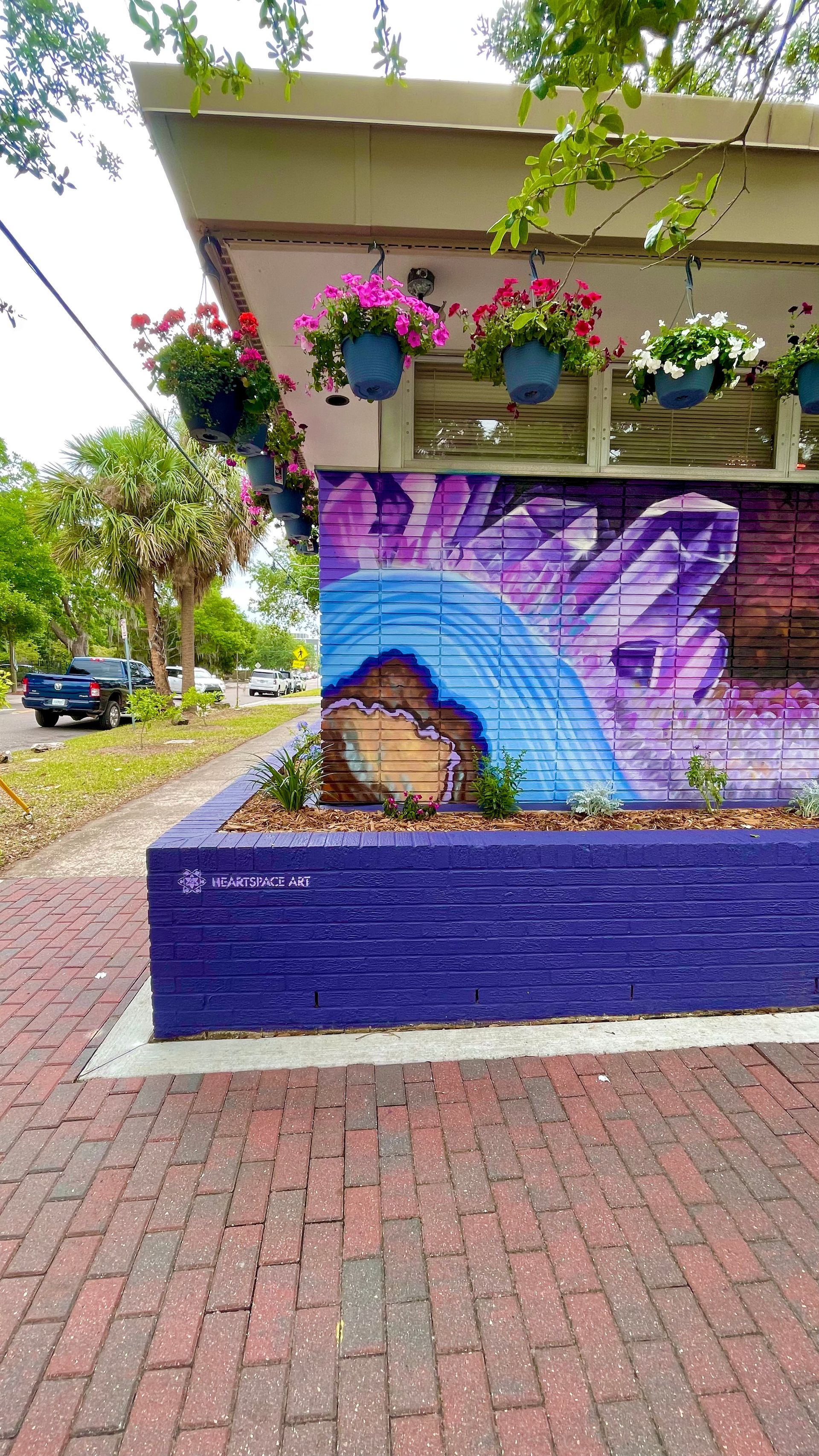 Spray Painted mural located at The Portal in Riverside 5 Points Jacksonville, Florida. Features mystical crystals and gemstones.