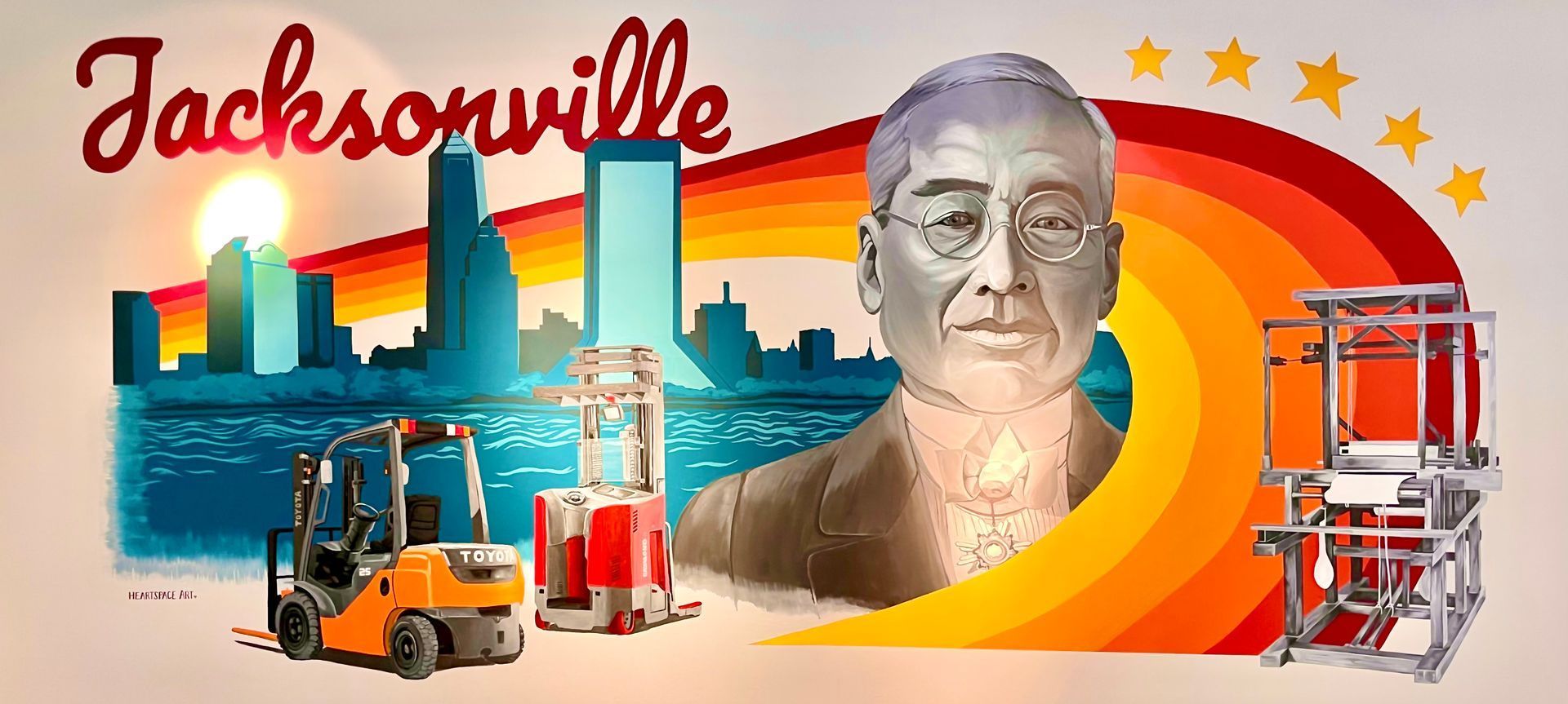 river mural. commercial murals. murals in florida. realistic mural. mural art. public art. murals in jacksonville, fl.