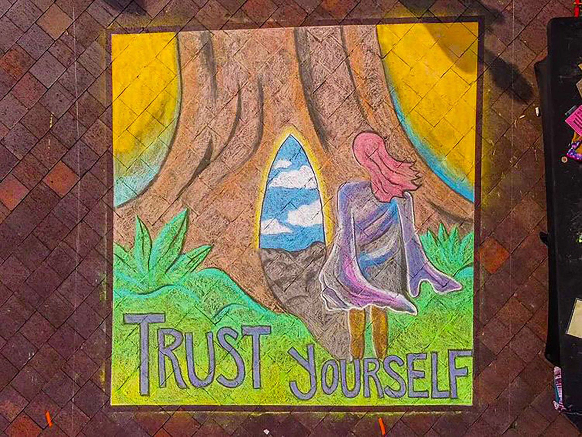 Trust Yourself Chalk Mural | Jacksonville, FL | Heartspace Art