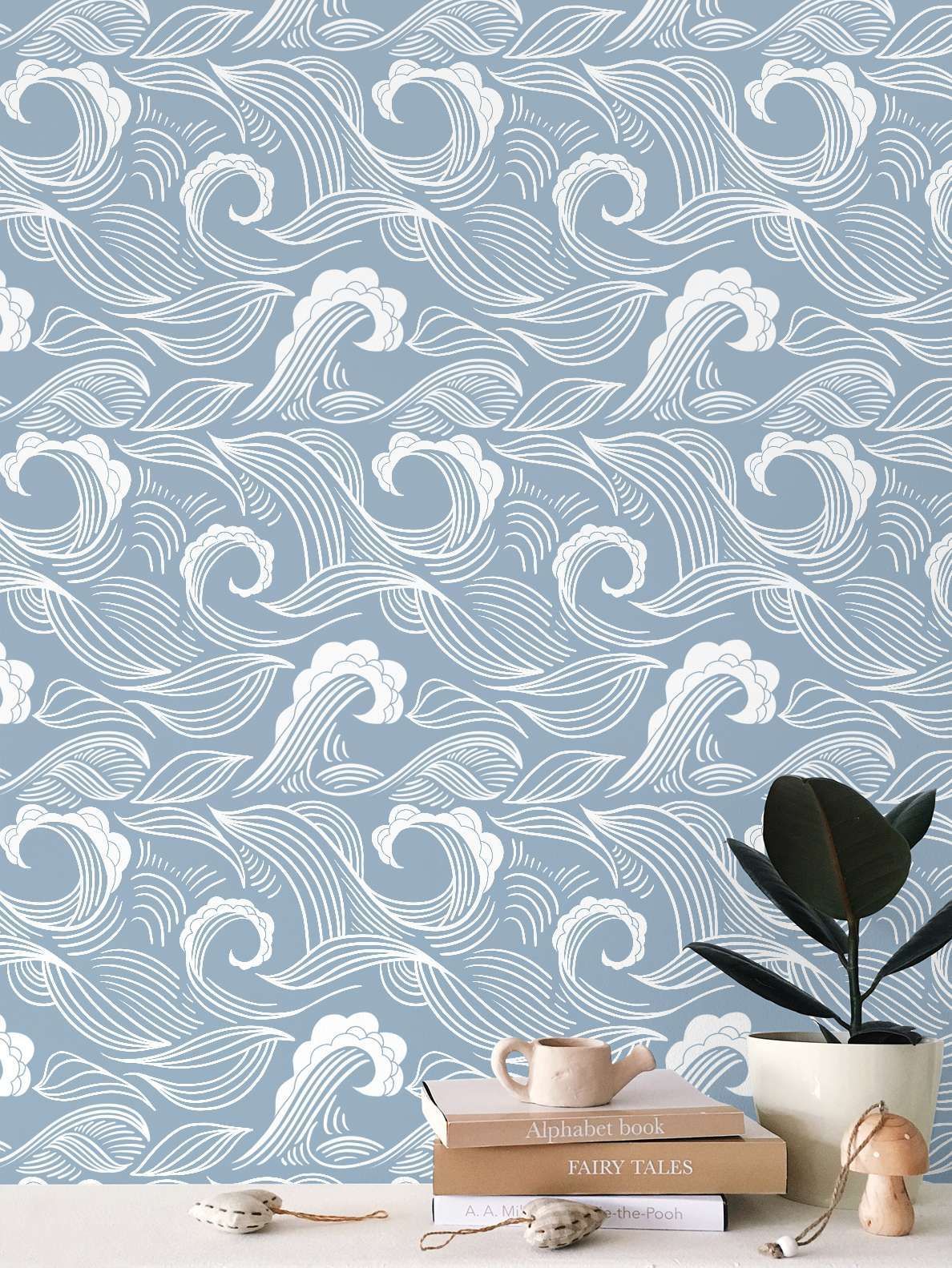 Ocean wave wall paper design