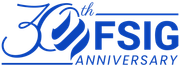 Blue logo for the 30th FSiG anniversary.