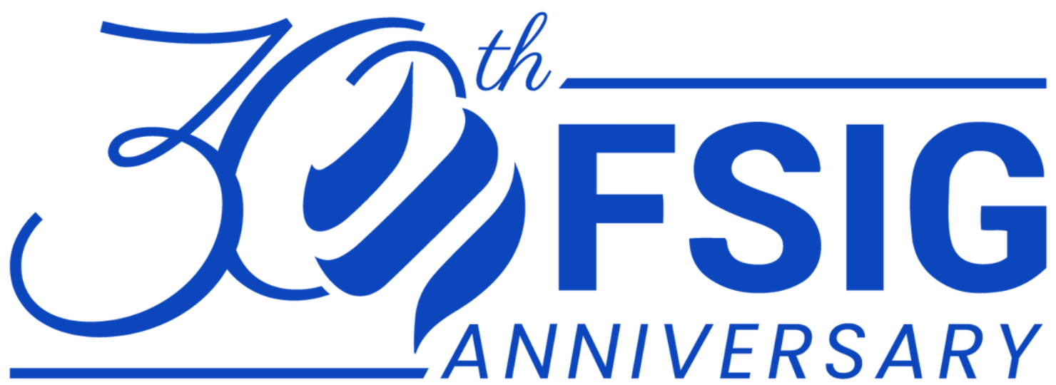 Blue logo for the 30th FSiG anniversary.