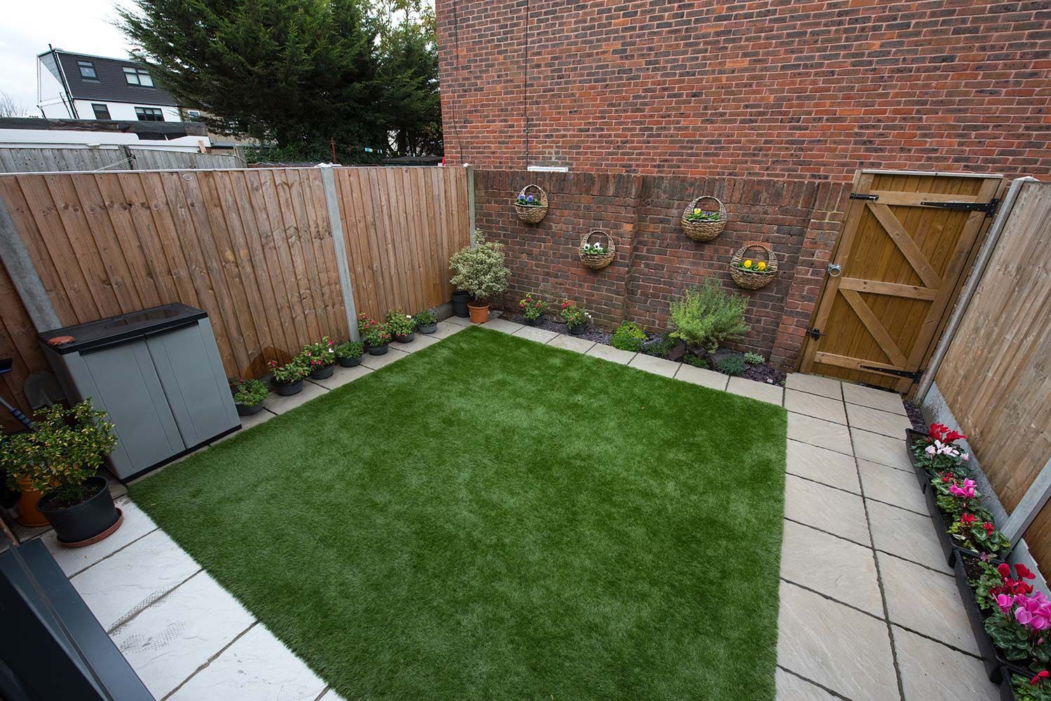 Installed Sod in a Small Garden