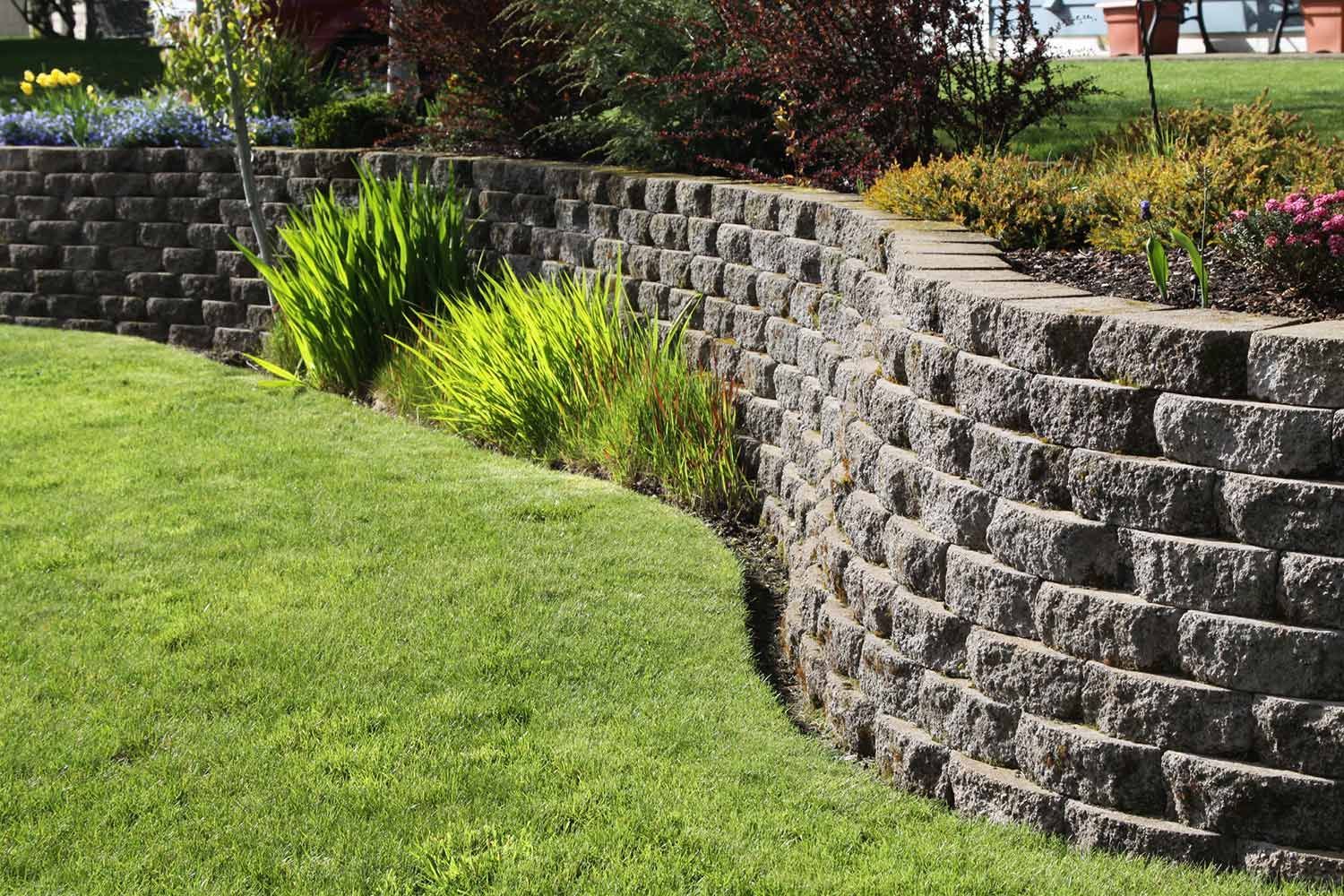 Retaining Wall in a Garden
