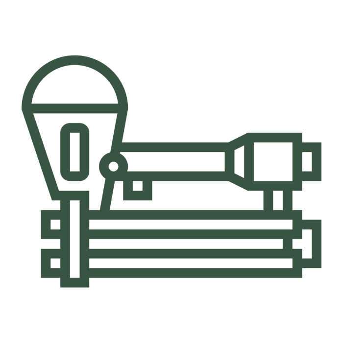 Dark green staple gun outline.