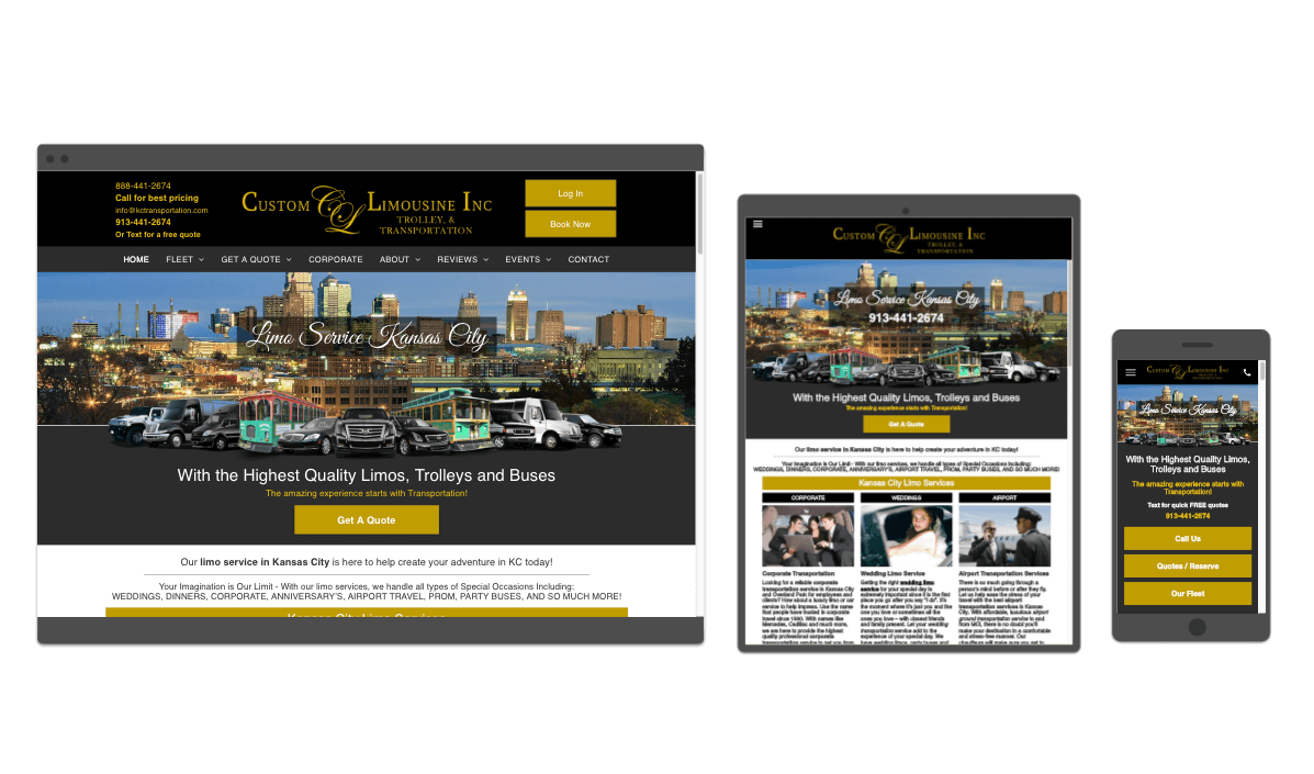 limo service website design