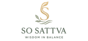Logo for So Sattva featuring a stylized letter S intertwined with leaf elements, with the text 