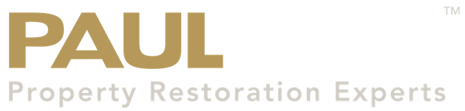 Paul Davis property restoration experts logo on a white background