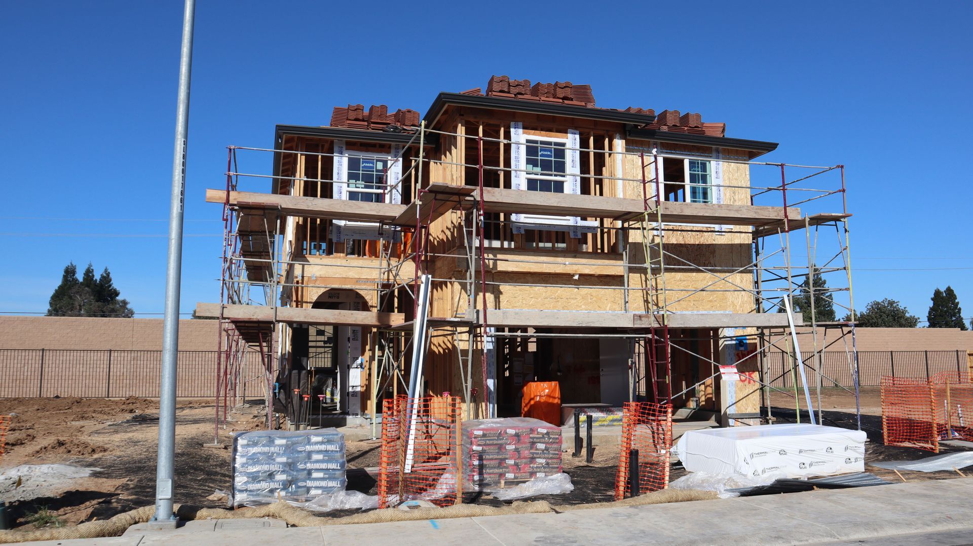A new townhome under construction