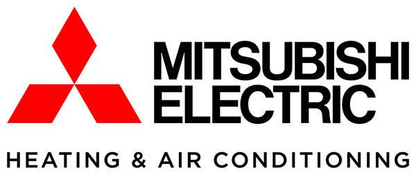 The logo for mitsubishi electric heating and air conditioning