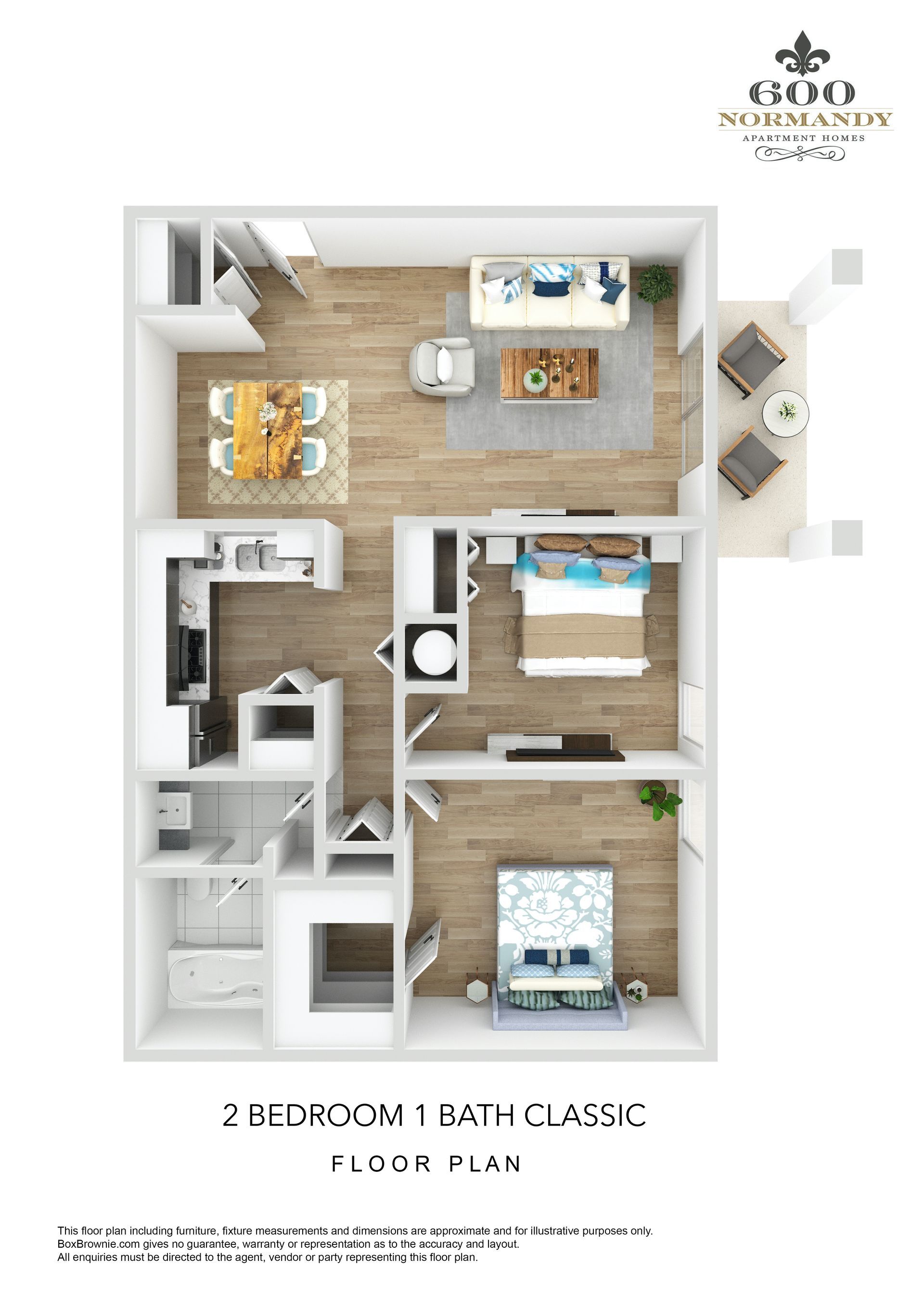 2 Bed 1 Bath - Classic