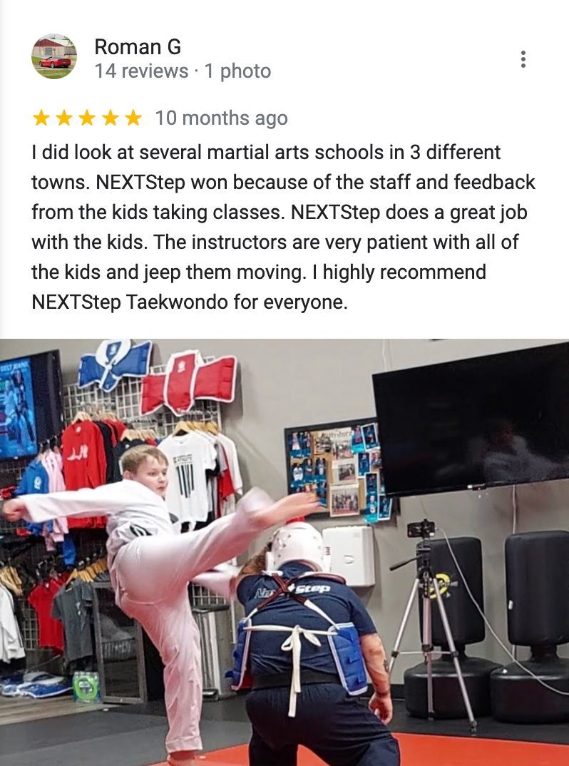 a person is giving a review of a martial arts school .
