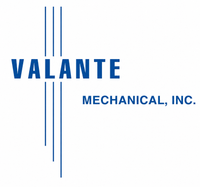 Valante Mechanical, Inc. logo in blue with vertical line accents on a white background