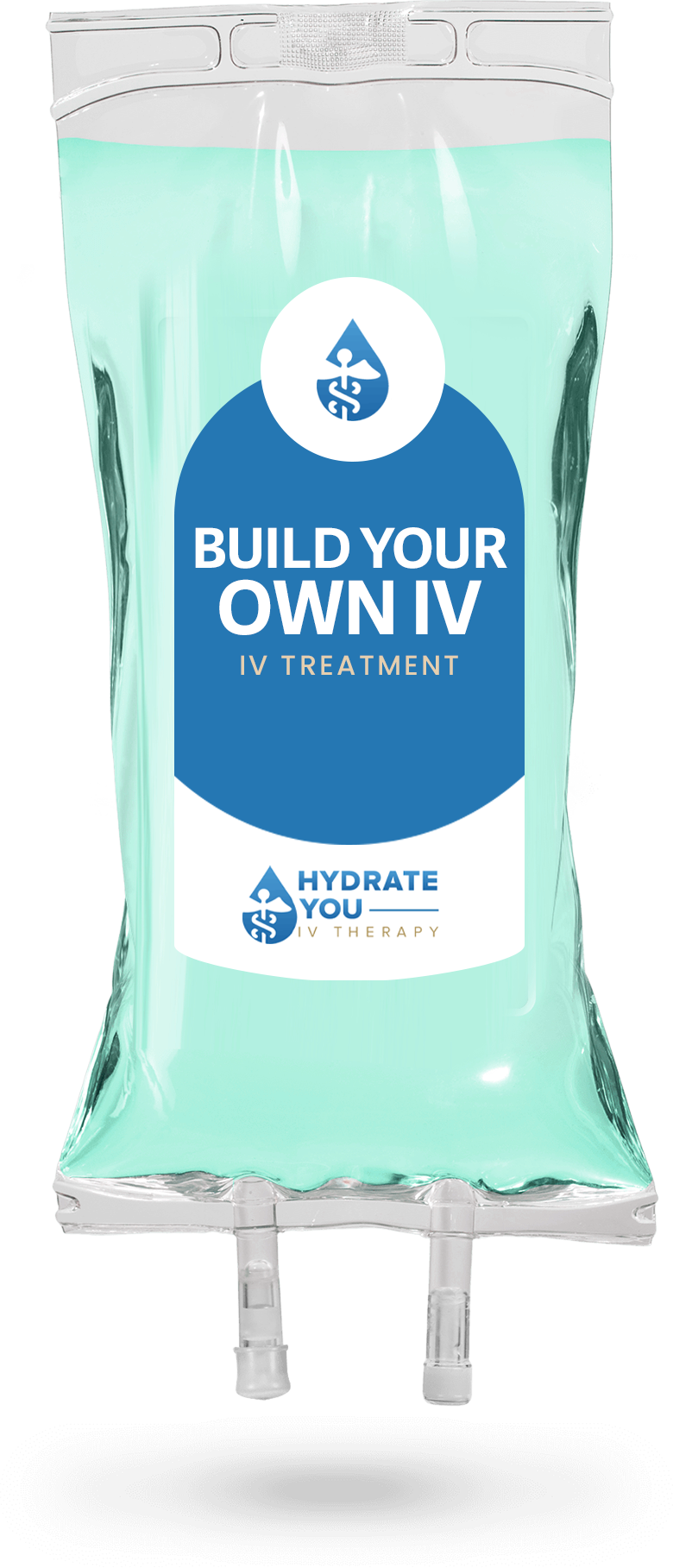 A bag that says `` build your own iv '' on it.