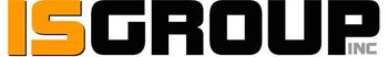 IS Group INC logo, orange and black text.