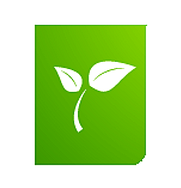 Un carré vert avec deux feuilles blanches dessus.