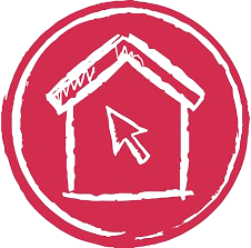 Un dessin d'une maison avec une flèche pointant vers elle