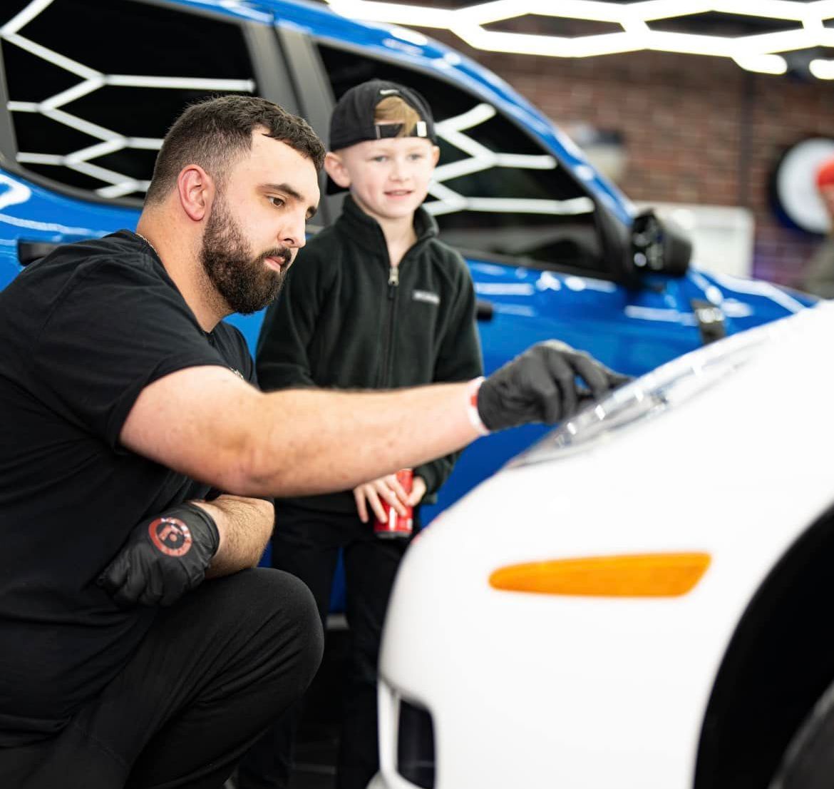 ceramic coating of red sports car
