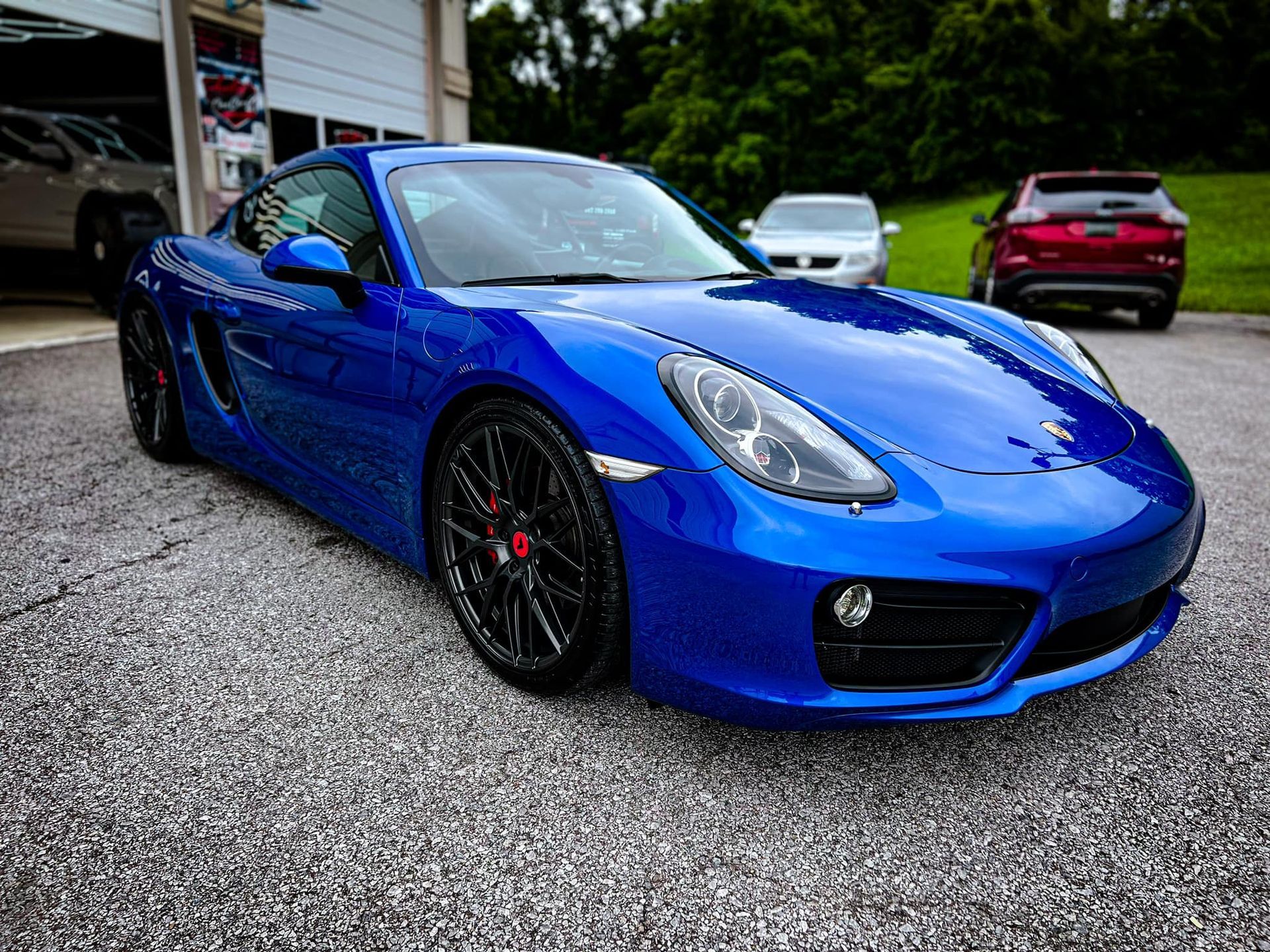 ceramic coating on blue car
