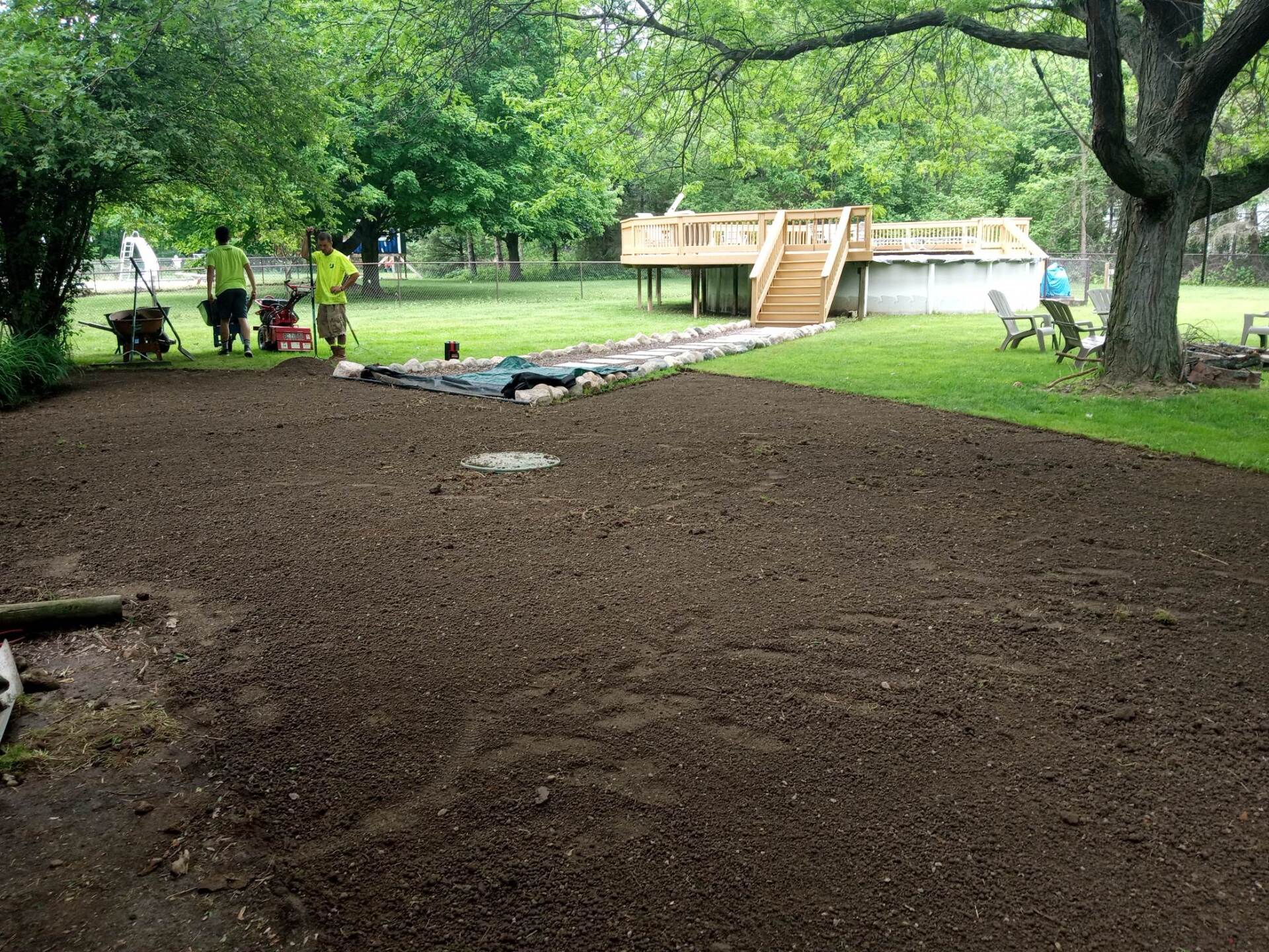 Lawn Regrading and Sod Installation