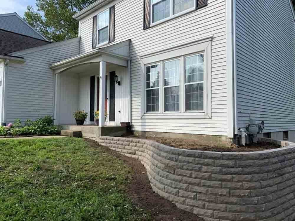 retaining wall, engineered block, commercial wall, residential home wall, rosetta, kodah wall, geo grid, open graded base, garden wall. landscape wall