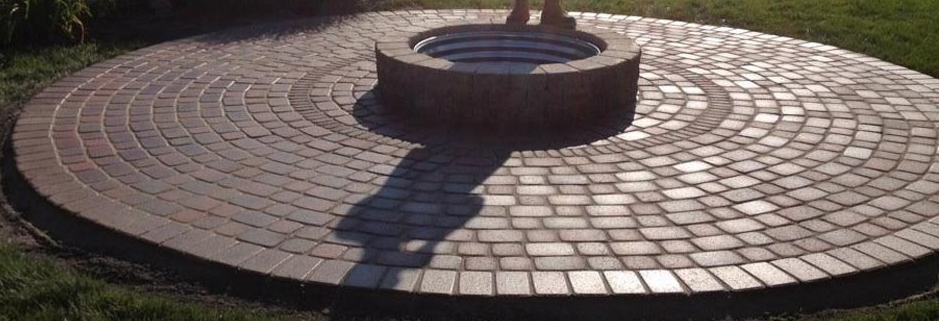 brick paver patio, fire ring, fire pit, block wall, decorative block fire pit, fire feautres, gas fire, wood burning fire pit michigan