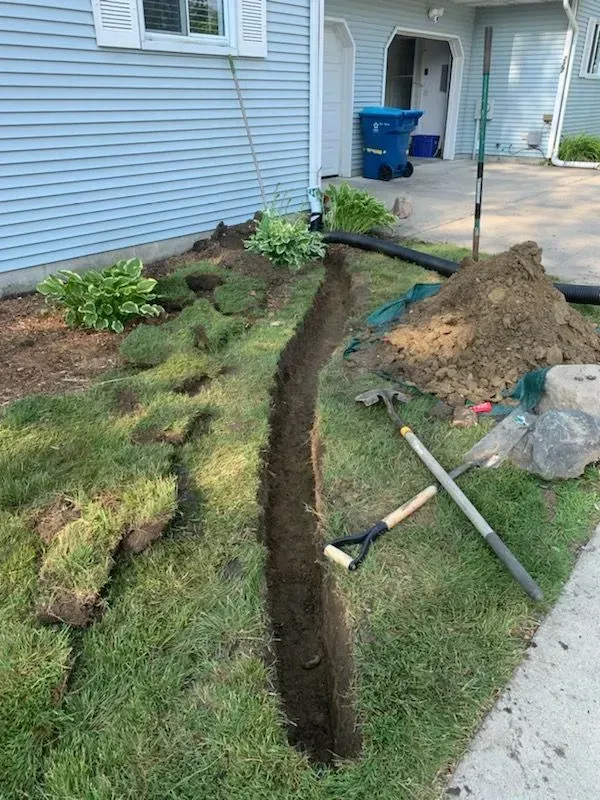 Trench for drainage.