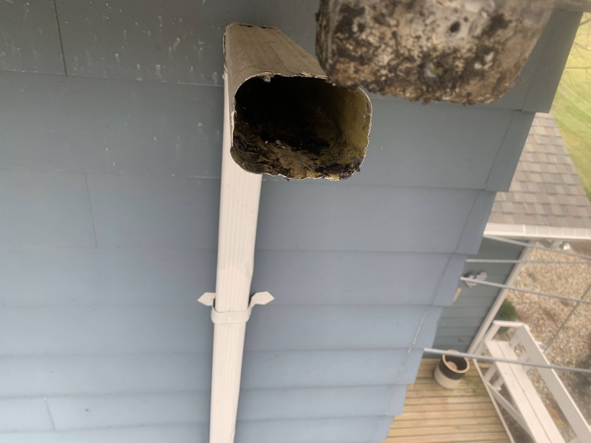 clogged downspouts
