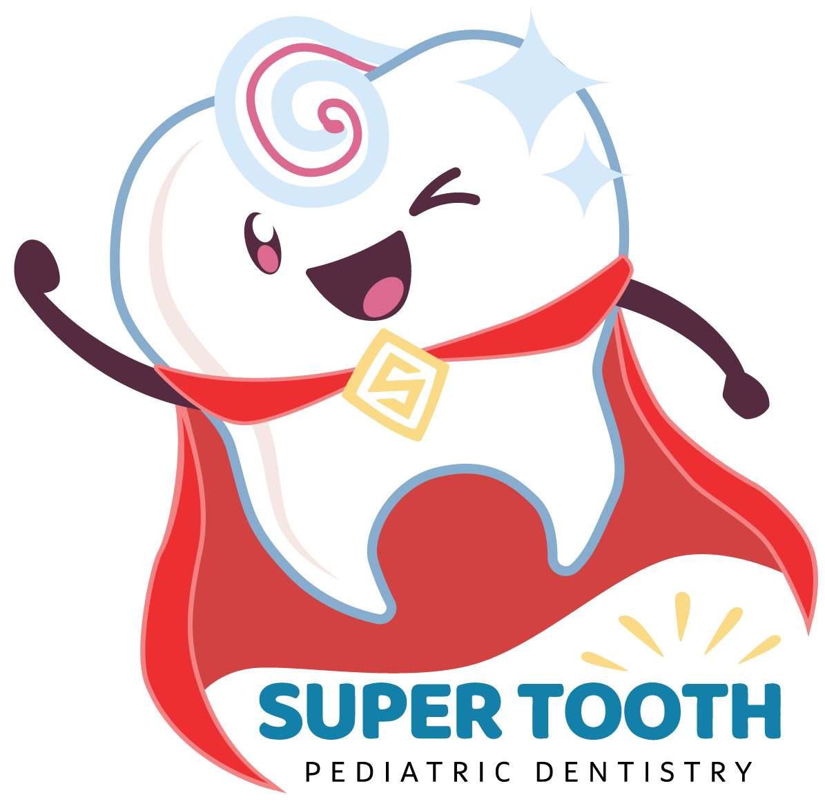 Flying Tooth Superhero | Logo For Super Tooth Pediatric Dentistry in E Norriton PA