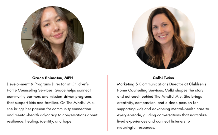 Two headshots: Grace Shimatsu, MPH, and Colbi Twiss, described below each.