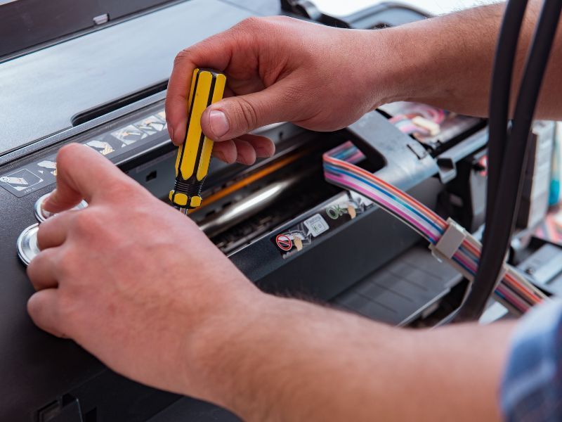 Woman printing on a ECB Machines copier