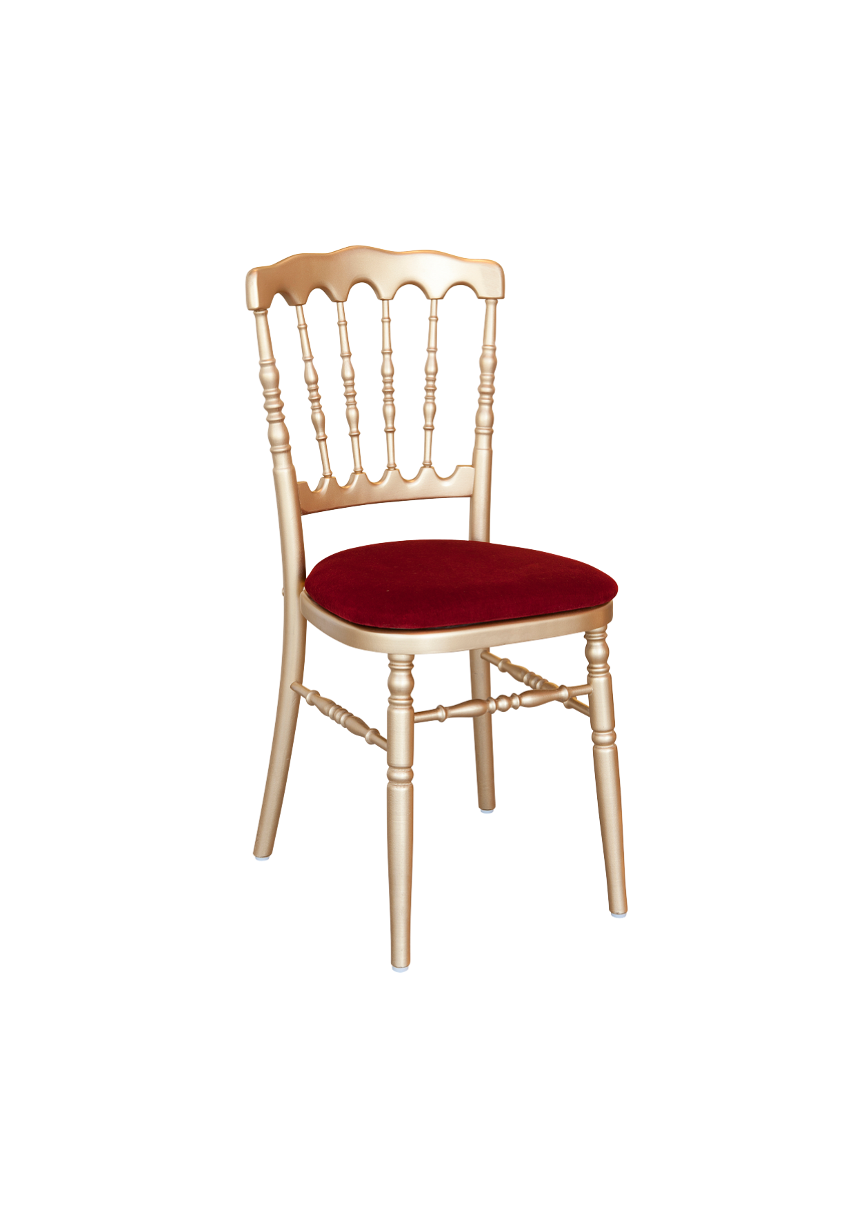 Stoel Goud - Wedding chair - met rood zitvlak