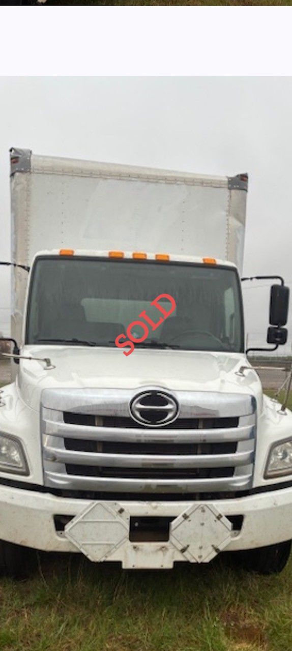 White Hino box truck, 