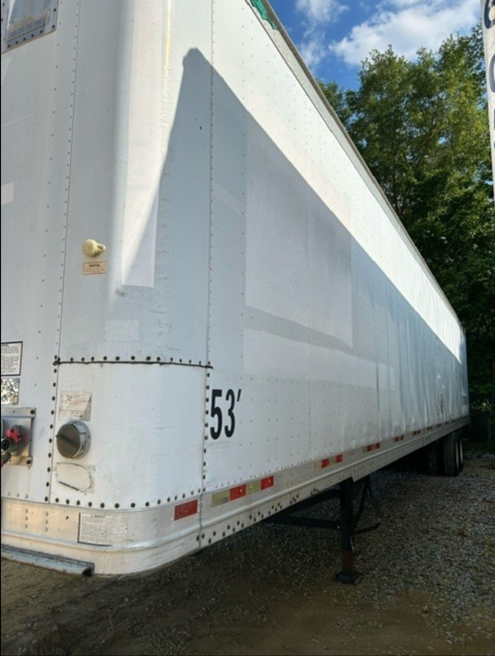 White semi-trailer with 