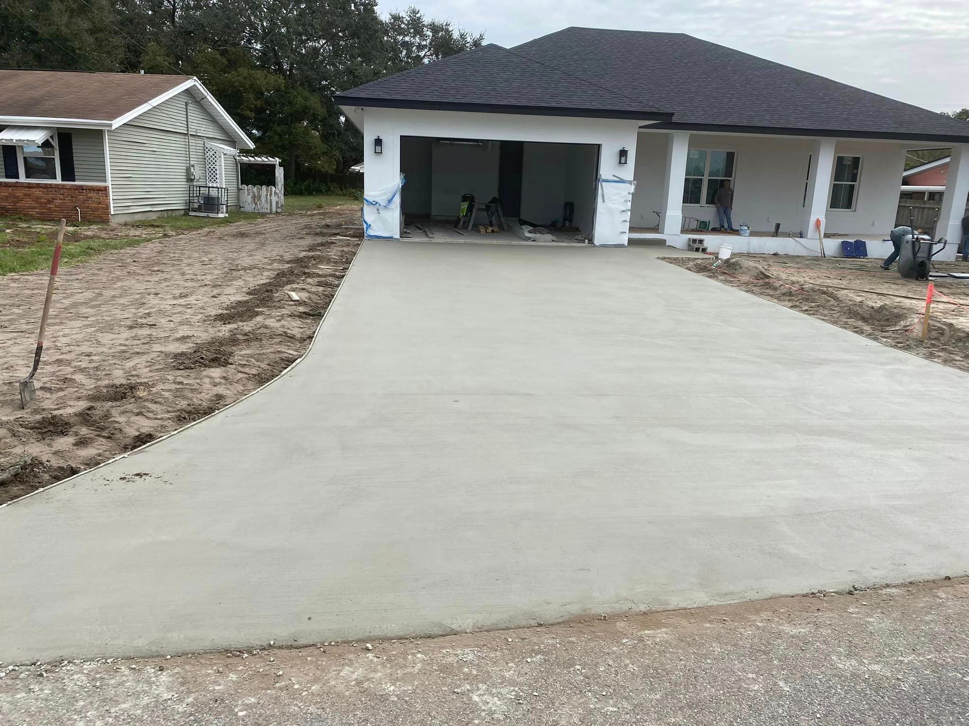 Concrete driveway